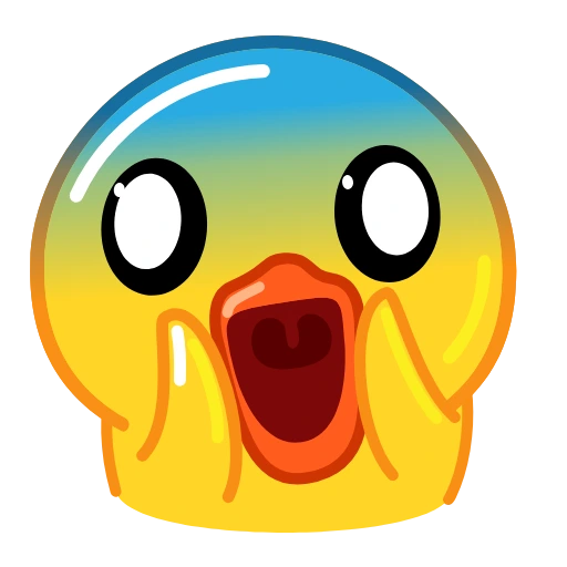 Shocked duck holding its cheeks
