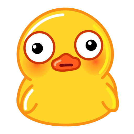 Wide-eyed yellow duck with a surprised expression