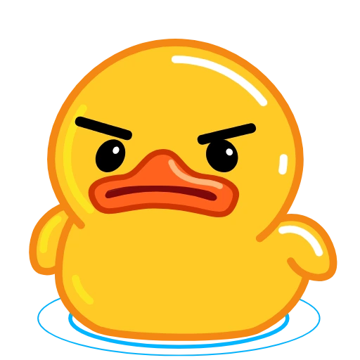 Angry yellow duck frowning